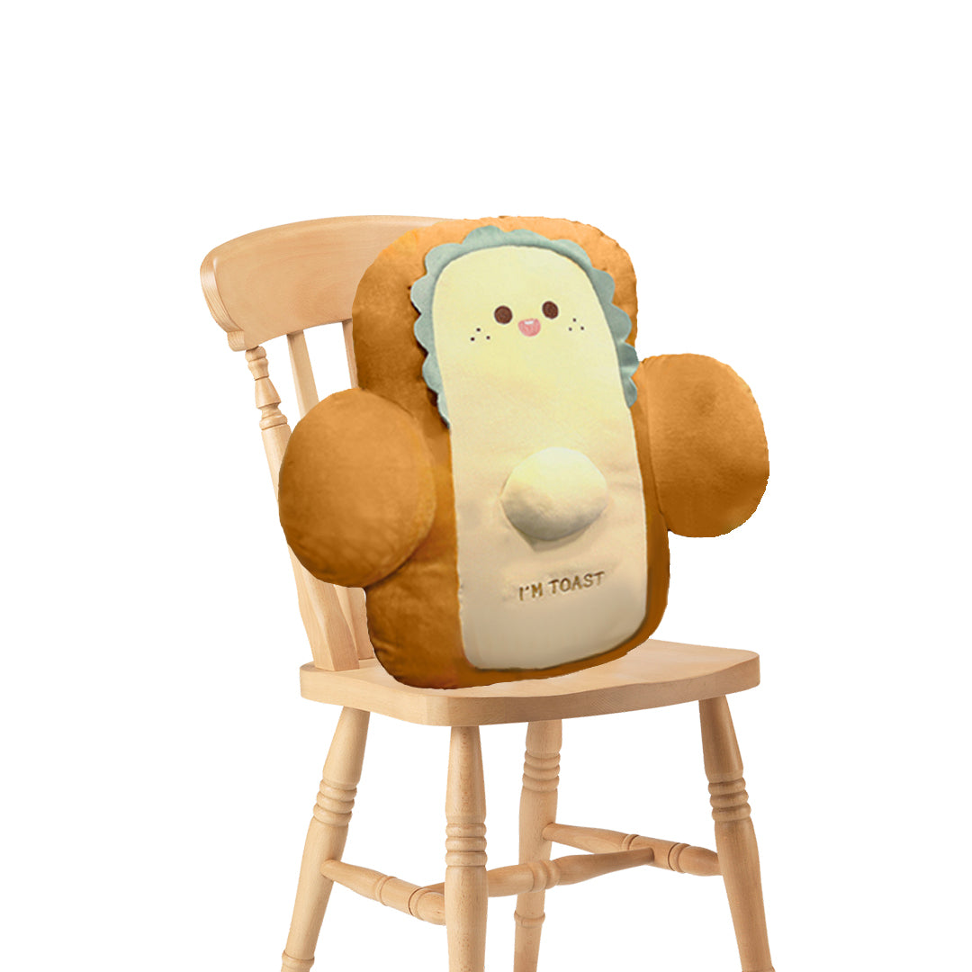 SOGA 48cm Cute Face Toast Bread Cushion Stuffed Car Seat Plush Cartoon Back Support Pillow Home Decor