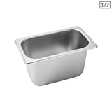 SOGA Gastronorm GN Pan Full Size 1/3 GN Pan 15cm Deep Stainless Steel Tray