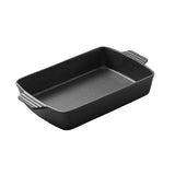 SOGA 38cm Cast Iron Rectangle Bread Cake Baking Dish Lasagna Roasting Pan