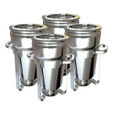 SOGA 4X 7L Round Stainless Steel Soup Warmer Marmite Chafer Full Size Catering Chafing Dish