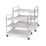 SOGA 2X 3 Tier 81x46x85cm Stainless Steel Kitchen Dinning Food Cart Trolley Utility Round Small