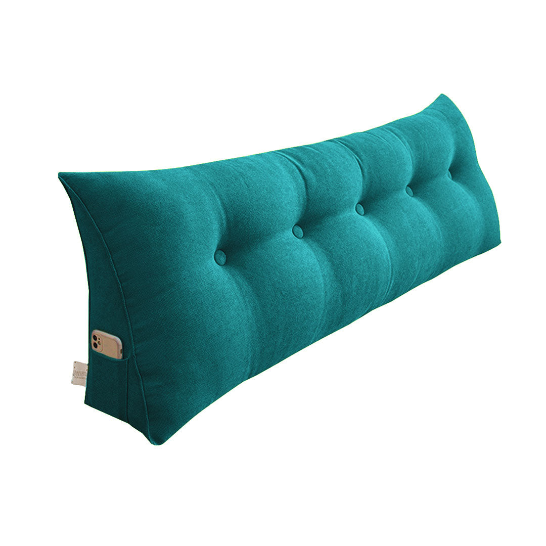 SOGA 180cm Blue Green Triangular Wedge Bed Pillow Headboard Backrest Bedside Tatami Cushion Home Decor