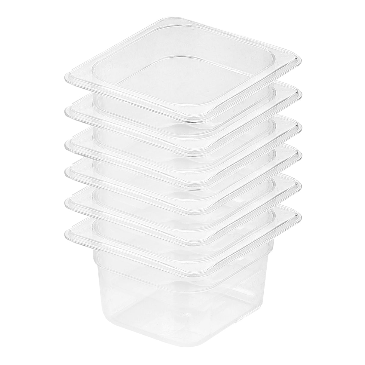 SOGA 100mm Clear Gastronorm GN Pan 1/6 Food Tray Storage Bundle of 6