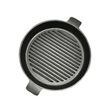 SOGA 26cm Round Ribbed Cast Iron Frying Pan Skillet Steak Sizzle Platter with Handle