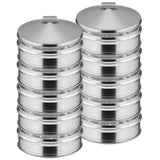 SOGA 2X 5 Tier Stainless Steel Steamers With Lid Work inside of Basket Pot Steamers 22cm