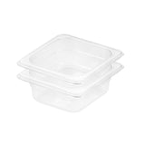 SOGA 65mm Clear Gastronorm GN Pan 1/6 Food Tray Storage Bundle of 2