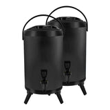 SOGA 2X 10L Stainless Steel Insulated Milk Tea Barrel Hot and Cold Beverage Dispenser Container with Faucet Black