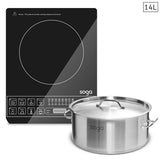 SOGA Electric Smart Induction Cooktop and 14L Stainless Steel Stockpot