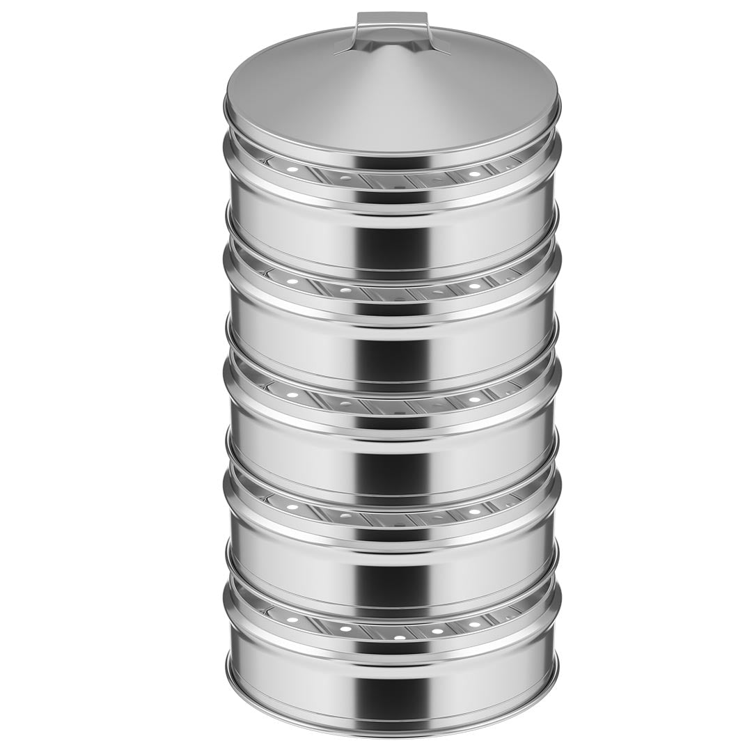 SOGA 5 Tier 25cm Stainless Steel Steamers With Lid Work inside of Basket Pot Steamers