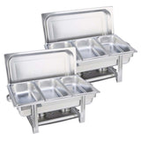 SOGA 2X Triple Tray Stainless Steel Chafing Catering Dish Food Warmer