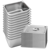 SOGA 12X Gastronorm GN Pan Full Size 1/2 GN Pan 20cm Deep Stainless Steel Tray With Lid