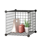 SOGA Black Portable Single Cube Storage Organiser Foldable DIY Modular Grid Space Saving Shelf