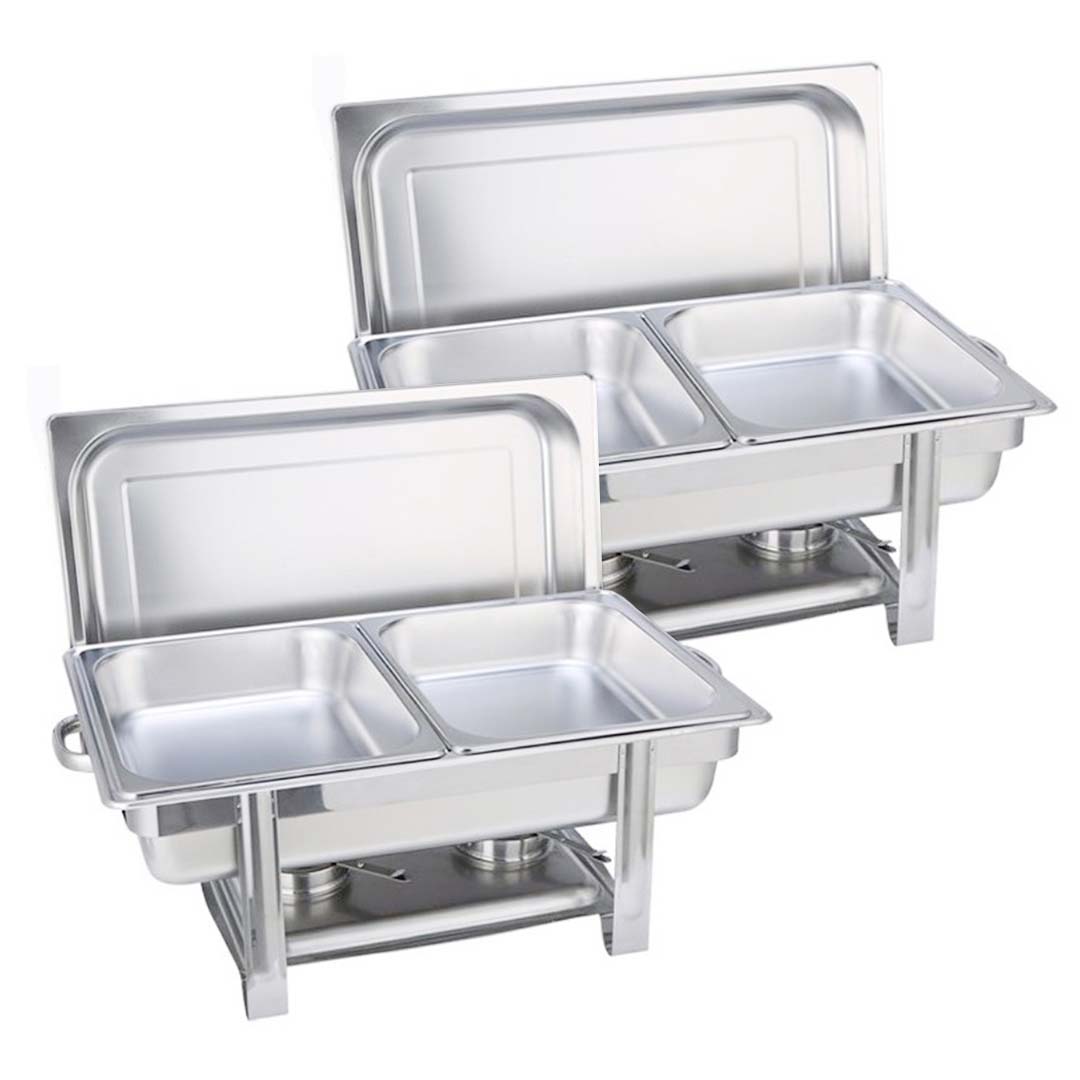 SOGA 2X Double Tray Stainless Steel Chafing Catering Dish Food Warmer