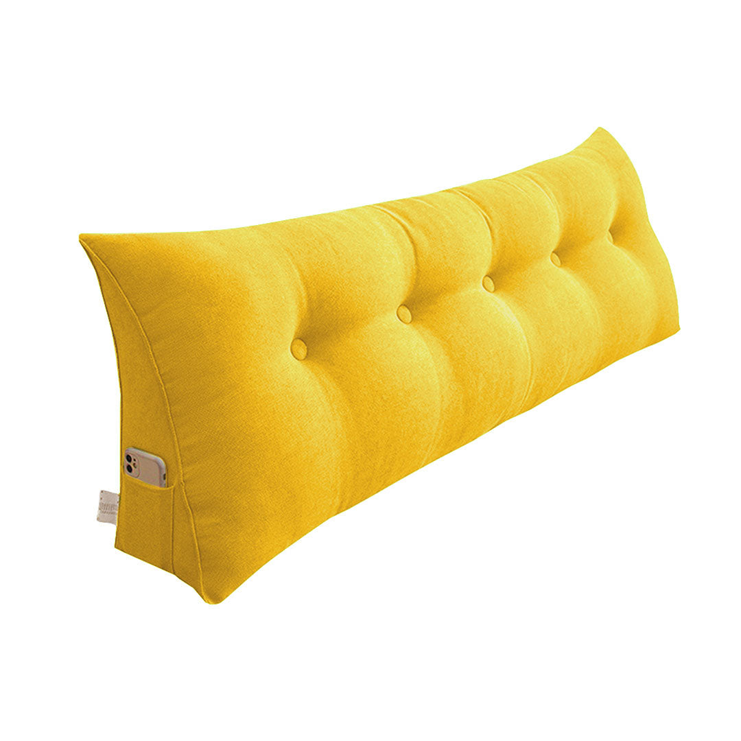 SOGA 150cm Yellow Triangular Wedge Bed Pillow Headboard Backrest Bedside Tatami Cushion Home Decor