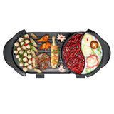 SOGA 2 in 1 Electric Non-Stick BBQ Teppanyaki Grill Plate Steamboat Hotpot 2-8 Person