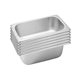 SOGA 6X Gastronorm GN Pan Full Size 1/3 GN Pan 6.5 cm Deep Stainless Steel Tray