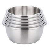 SOGA 5Pcs Deepen Matte Stainless Steel Stackable Baking Washing Mixing Bowls Set Food Storage Basin