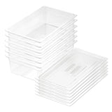 SOGA 150mm Clear Gastronorm GN Pan 1/1 Food Tray Storage Bundle of 6 with Lid