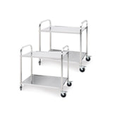 SOGA 2X 2 Tier 85x45x90cm Stainless Steel Kitchen Dining Food Cart Trolley Utility Medium