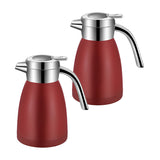 SOGA 2X 1.2LStainless Steel Kettle Insulated Vacuum Flask Water Coffee Jug Thermal Red