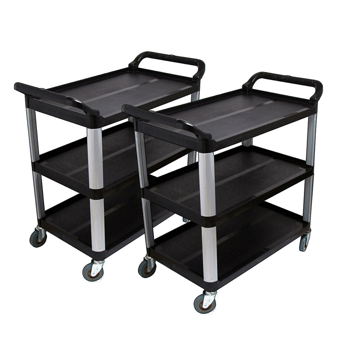 SOGA 2X 3 Tier 83.5x43x95cm Food Trolley Food Waste Cart Food Utility Mechanic Kitchen Small