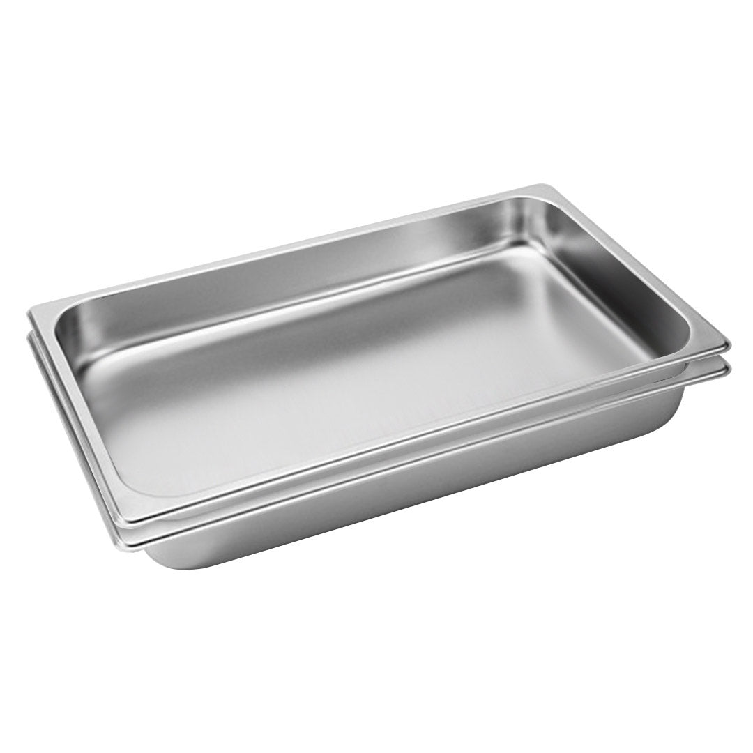 SOGA 2X Gastronorm GN Pan Full Size 1/1 GN Pan 6.5cm Deep Stainless Steel Tray