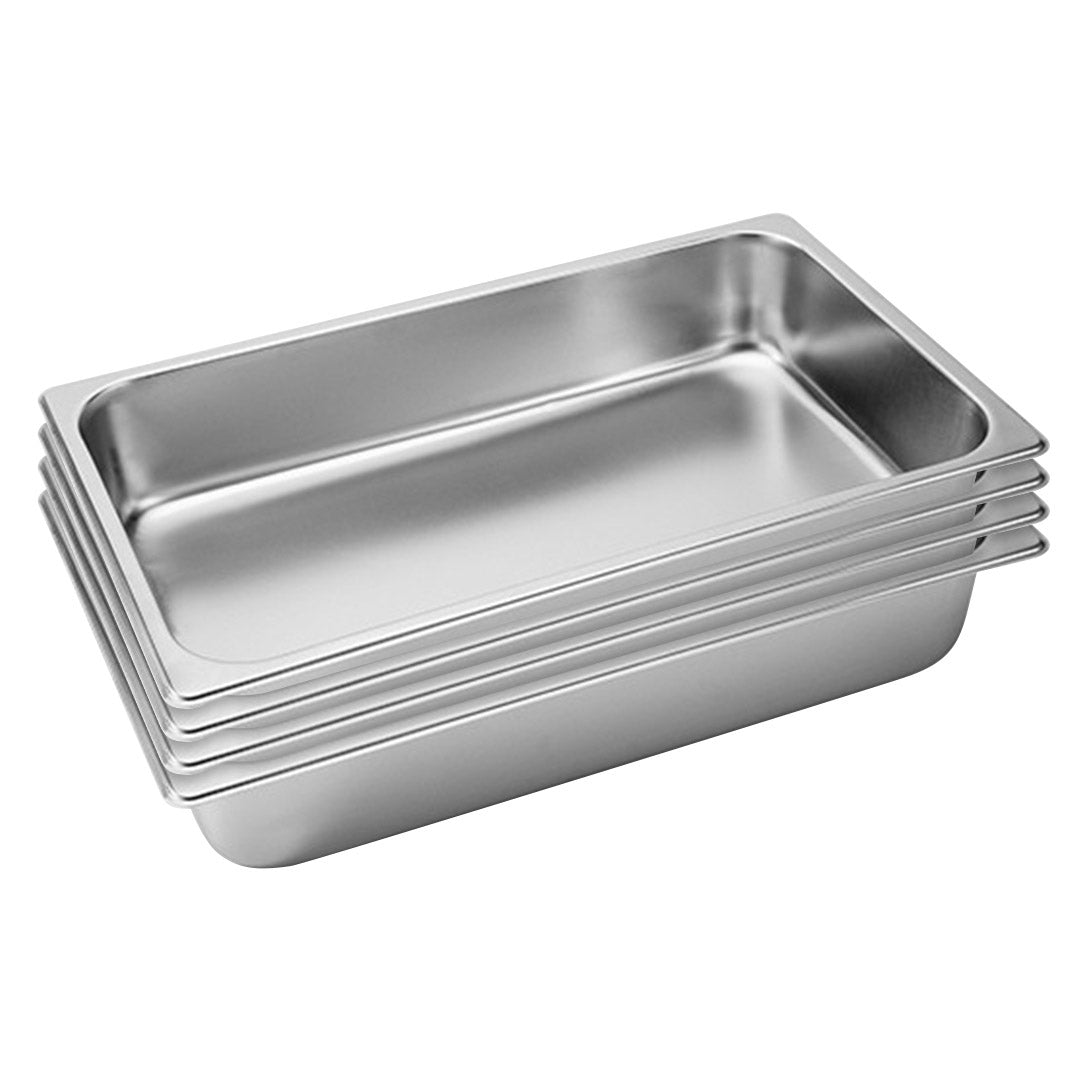 SOGA 4X Gastronorm GN Pan Full Size 1/1 GN Pan 10cm Deep Stainless Steel Tray