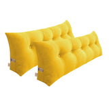 SOGA 2X 150cm Yellow Triangular Wedge Bed Pillow Headboard Backrest Bedside Tatami Cushion Home Decor