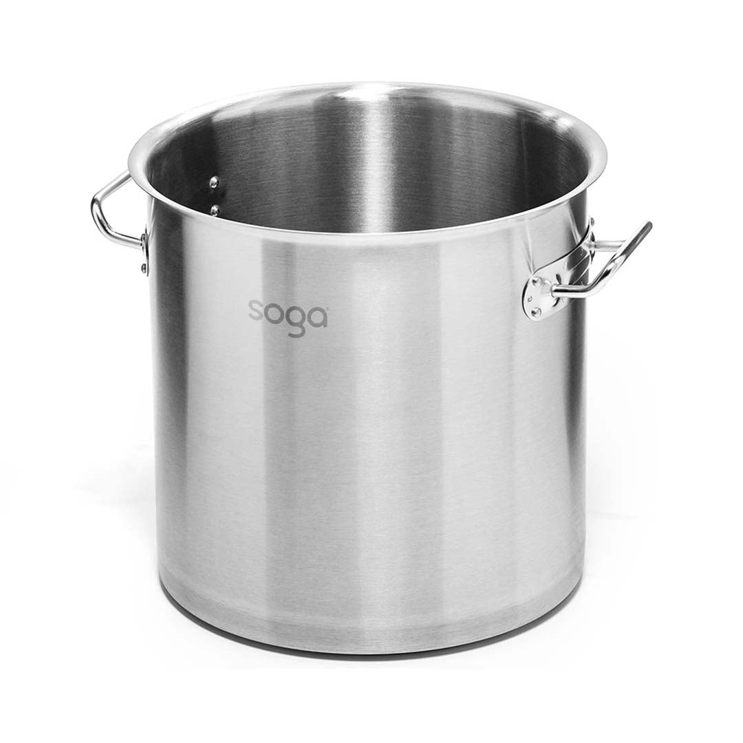 SOGA Stock Pot 12L Top Grade Thick Stainless Steel Stockpot 18/10 Without Lid