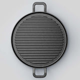 SOGA 30cm Ribbed Cast Iron Frying Pan Skillet Coating Steak Sizzle Platter