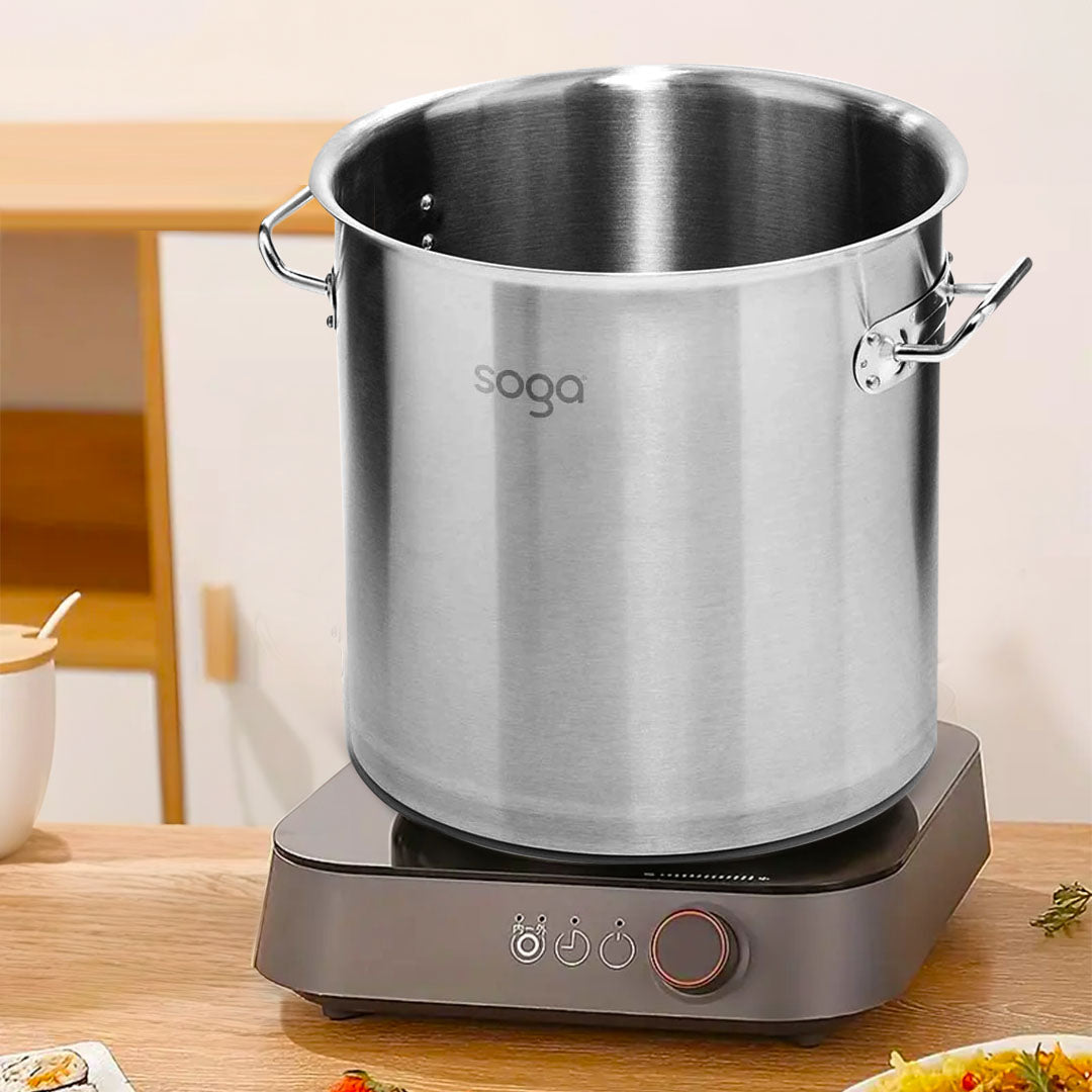 SOGA Stock Pot 71L Top Grade Thick Stainless Steel Stockpot 18/10 Without Lid