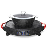 SOGA 2X 2  in 1 Electric Stone Coated Teppanyaki Grill Plate Steamboat Hotpot