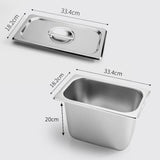 SOGA 2X Gastronorm GN Pan Full Size 1/3 GN Pan 20cm Deep Stainless Steel Tray With Lid