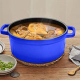 SOGA Cast Iron 24cm Enamel Porcelain Stewpot Casserole Stew Cooking Pot With Lid 3.6L Blue