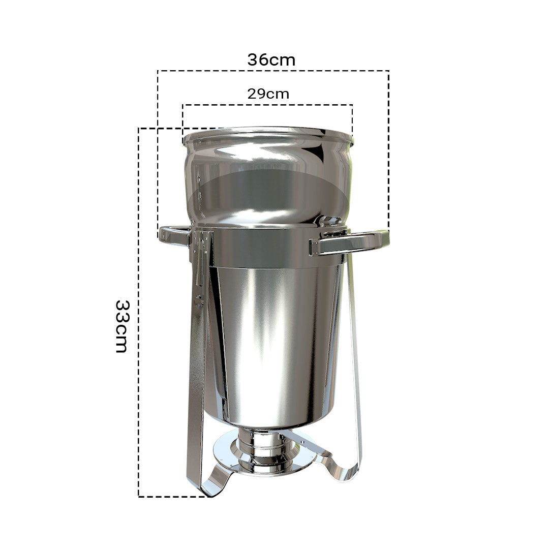 SOGA 2X 11L Round Stainless Steel Soup Warmer Marmite Chafer Full Size Catering Chafing Dish