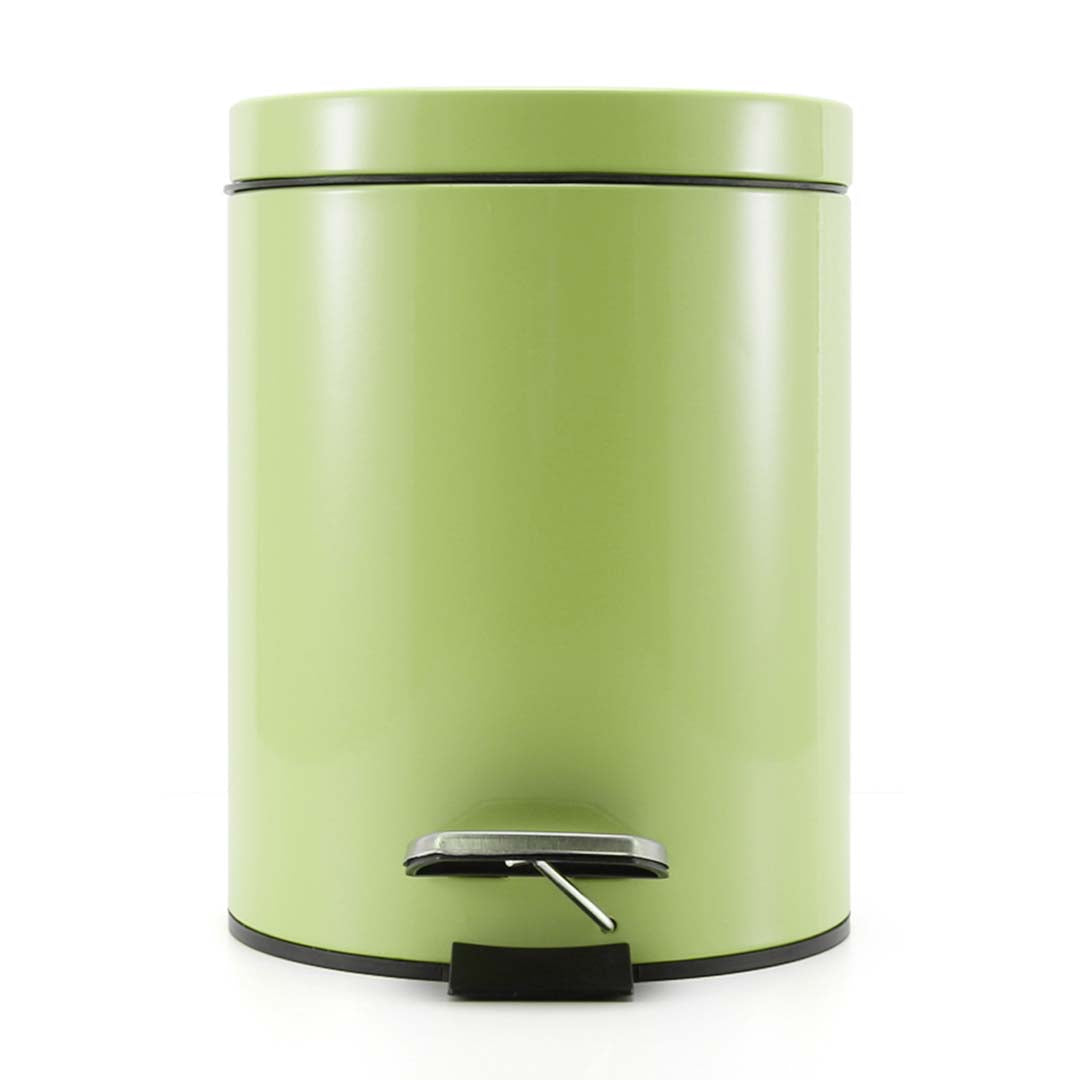 SOGA 4X 7L Foot Pedal Stainless Steel Rubbish Recycling Garbage Waste Trash Bin Round Green