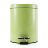 SOGA 4X 7L Foot Pedal Stainless Steel Rubbish Recycling Garbage Waste Trash Bin Round Green