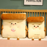 SOGA 2X Cute Face Toast Bread Wedge Cushion Stuffed Plush Cartoon Back Support Pillow Home Decor