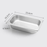 SOGA 6X Gastronorm GN Pan Full Size 1/3 GN Pan 6.5 cm Deep Stainless Steel Tray