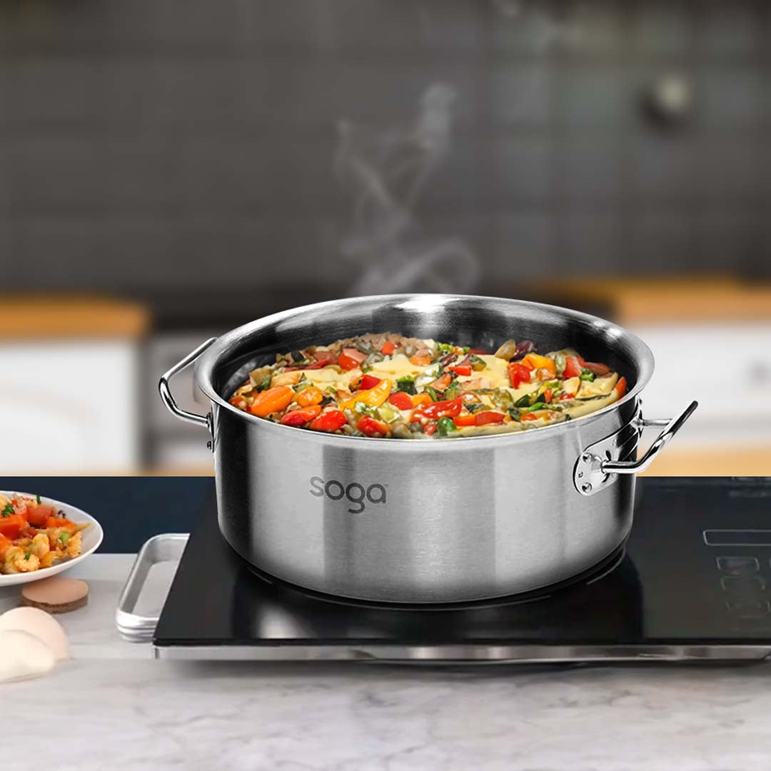 SOGA Stock Pot 32L Top Grade Thick Stainless Steel Stockpot 18/10 Without Lid