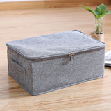 SOGA 2X Grey Small Portable Double Zipper Storage Box Moisture Proof Clothes Basket Foldable Home Organiser