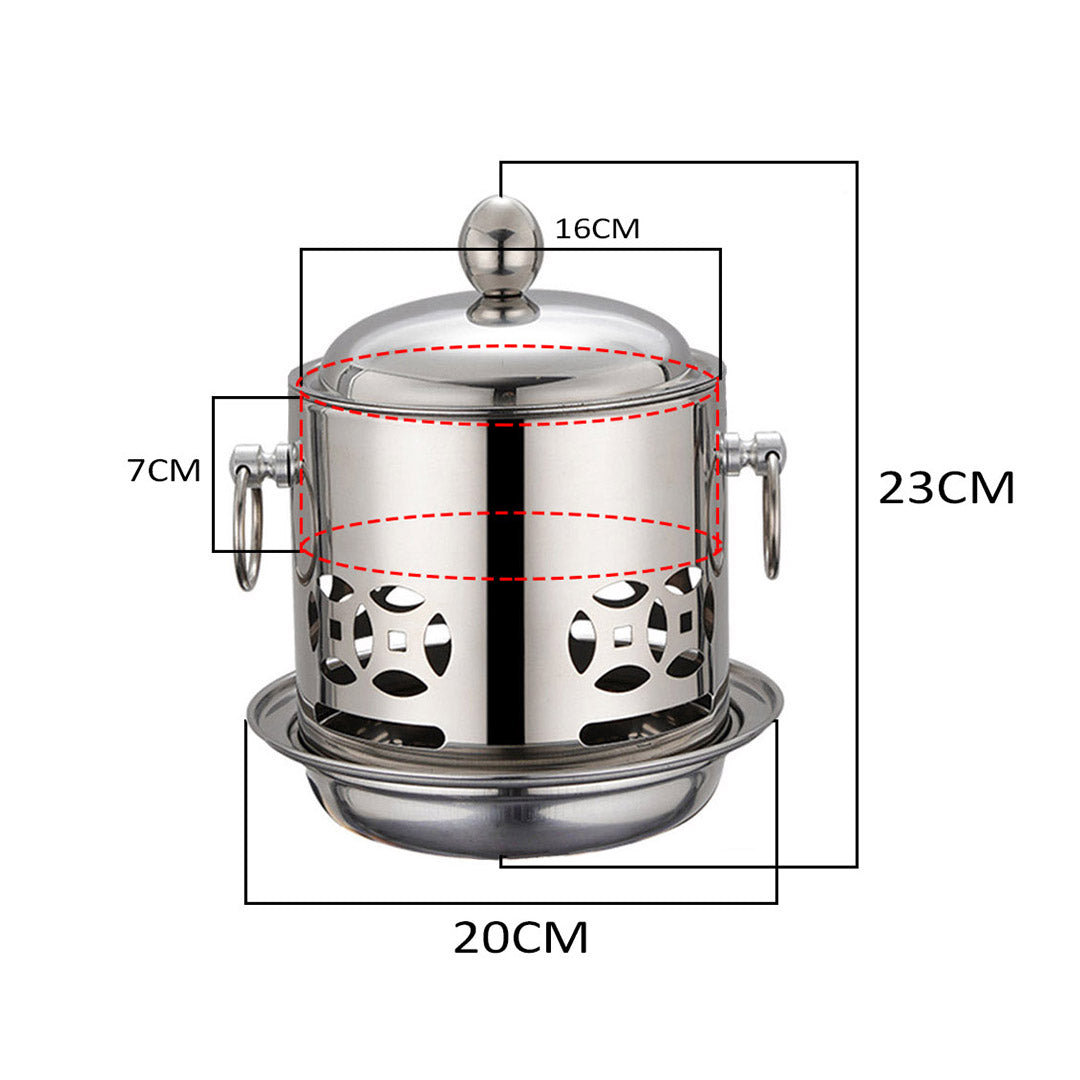 SOGA Stainless Steel Mini Asian Buffet Hot Pot Single Person Shabu Alcohol Stove Burner with Lid