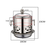 SOGA Stainless Steel Mini Asian Buffet Hot Pot Single Person Shabu Alcohol Stove Burner with Lid