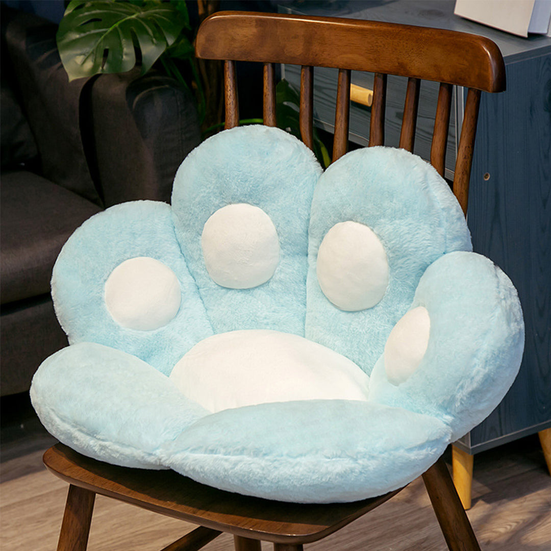 SOGA 2X Blue Paw Shape Cushion Warm Lazy Sofa Decorative Pillow Backseat Plush Mat Home Decor