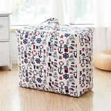 SOGA 2X Nautical Icons Large Storage Luggage Bag Double Zipper Foldable Travel Organiser Essentials