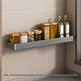 SOGA 32cm Black Wall-Mounted Rectangular Kitchen Spice Storage Organiser Space Saving Condiments Shelf Rack