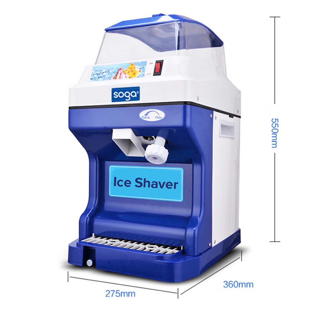 SOGA 2X Ice Shaver Commercial Electric Stainless Steel Ice Crusher Slicer Machine 180KG/h 88