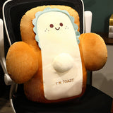 SOGA 58cm Cute Face Toast Bread Cushion Stuffed Car Seat Plush Cartoon Back Support Pillow Home Decor