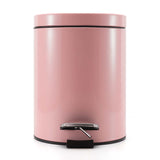 SOGA Foot Pedal Stainless Steel Rubbish Recycling Garbage Waste Trash Bin Round 12L Pink