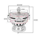 SOGA Stainless Steel Mini Asian Buffet Hot Pot Single Person Shabu Alcohol Stove Burner with Glass Lid